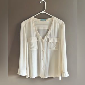 This is a great piece (Alice + Olivia silk always moves if positioned right). Ri